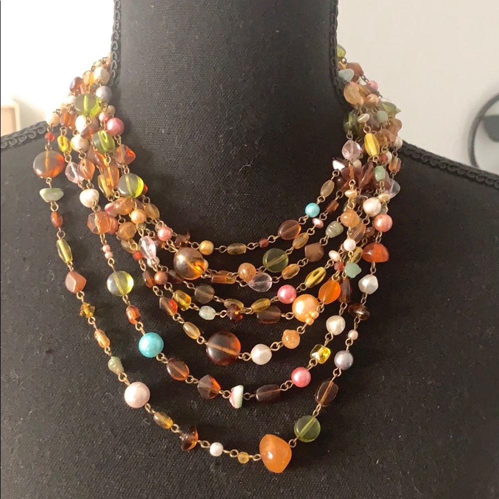 Multi colored statement necklace